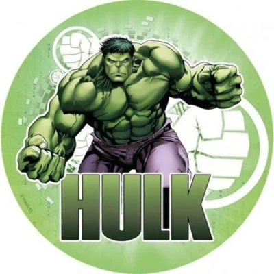 Abbildung von Hulk Runde Tortenaufleger 20CM Geburtstag Tortenbild Zuckerbild Tortenplatte Oblate Kuchenzuckerplatte