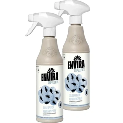Abbildung von Envira Silberfisch Abwehrspray 2 x 500 ml Spray mit Langzeitwirkung gegen Silberfische &amp; Papierfische Mittel in der Wohnung Effektiv Silberfischchen loswerden (PT19)