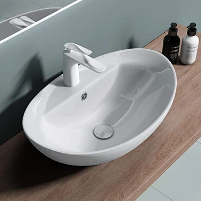 Abbildung von doporro Waschbecken Aufsatzwaschbecken Waschschale Keramik Brüssel302