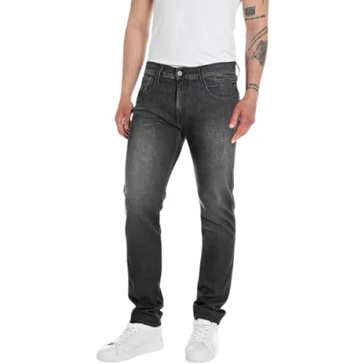 Abbildung von Replay Herren Jeans Anbass Slim Fit mit Power Stretch, Grau (Dark Grey 097), 34W / 36L