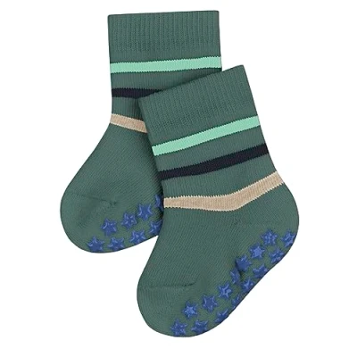Abbildung von Falke BABY Multi Stripe Silicone NUBS Improved GRIP Socken für Kinder, Größe: 62/68, Dark jade