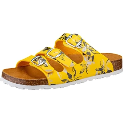 Abbildung von LICO Leave Pantolette flach, Damen, Größe: 38, Gelb Schuhe