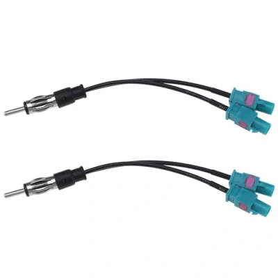 Abbildung von YINETTECH 2 Stück DAB Splitter Adapter DIN Stecker auf Dual Fakra Autoradio Antennen Splitterkabel Kabel RG174 Kompatibel mit Seat
