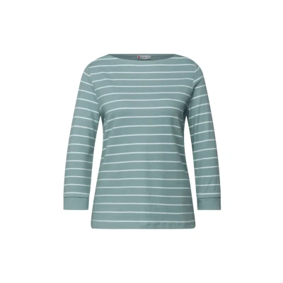 Abbildung von Street One Gestreiftes Basic Langarmshirt, Damen, Größe: 38, Blau