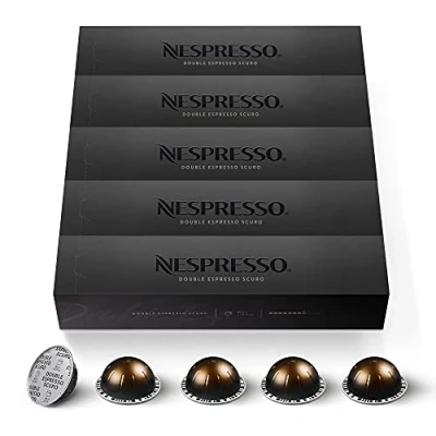 Abbildung von NESPRESSO VERTUO Double Espresso Scuro Arabica &amp; Robusta Kaffee dunkler Röstung Ideal für doppelten Kompatibel mit Kapselmaschinen 50 Kapseln