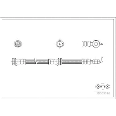 Abbildung von CORTECO 19033016 Bremsschläuche Hinterachse 420 MAZDA: 626 V Station Wagon, Limousine