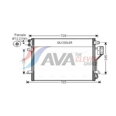 Abbildung von AVA COOLING SYSTEMS CR5106 Klimakondensator ohne Trockner Aluminium 640mm R134a, R1234yf CHRYSLER: GRAND 5OYAGER 5