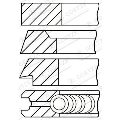 Abbildung von GOETZE ENGINE 08 214811 10 Kolbenringsatz 108,23