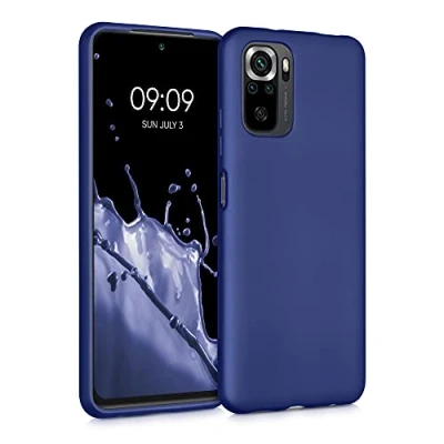 Abbildung von kwmobile Case kompatibel mit Xiaomi Redmi Note 10 / 10S Hülle Schutzhülle aus Silikon metallisch schimmernd Handyhülle Metallic Blau