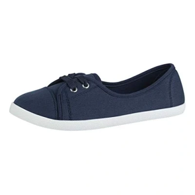 Abbildung von Elara Damen Ballerinas Sneaker Schnürer Chunkyrayan BD1413 Navy 39