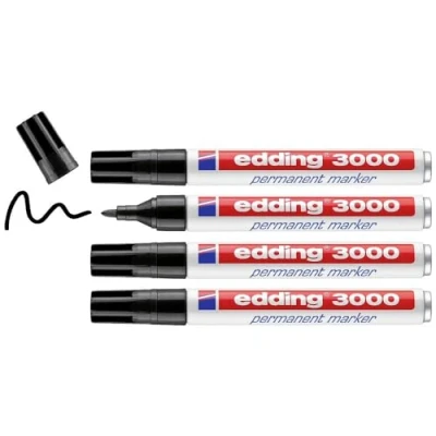 Abbildung von edding Permanentmarker 3000 4 Stifte Rund Spitze