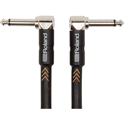 Abbildung von Roland Black Serie Patch/Pedal Kabel gewinkelte 6,3 mm Klinkenstecker, Länge: 15 cm RIC BPC