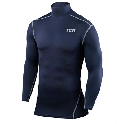 Abbildung von TCA Herren Pro Performance Kompression Langarm Thermo Oberteil mit Stehkragen Dunkelblau (Alt), M