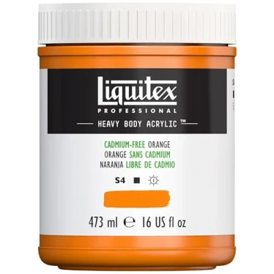 Abbildung von Liquitex 4412892 Professional Heavy Body Acrylfarbe in Künstlerqualität mit ausgezeichneter Lichtechtheit buttriger Konsistenz, 473ml Topf Kadmiumfrei Orange