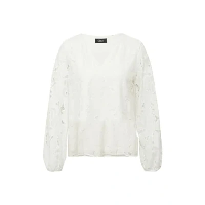 Abbildung von s.Oliver BLACK LABEL Bluse aus Spitze mit Jerseyfutter und V Ausschnitt Ecru 46
