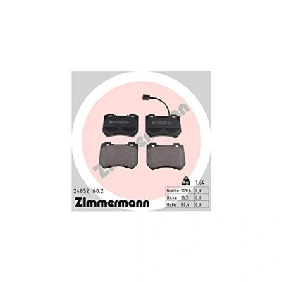 Abbildung von ZIMMERMANN 24852.160.2 Bremsbelagsatz inkl. Verschleißwarnkontakt Foto entspricht Lieferumfang ALFA ROMEO: 159 Sportwagon, Limousine, Brera