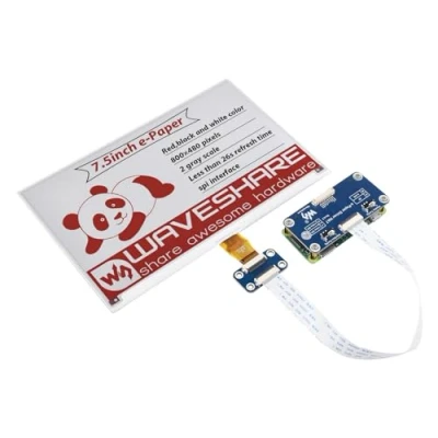 Abbildung von Waveshare 7.5inch E Paper Display HAT (B) Module 800x480 Resolution 3.3v Ink Electronic Screen SPI Interface Red Black White Three Color for Raspberry Pi Jetson Nano