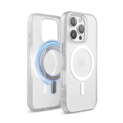 Abbildung von elago Magnetisch Hybrid Transparent Hülle Kompatibel mit iPhone 16 Pro 6,3 Zoll MagSafe, PC + TPU Technologie, Stoßfester Stoßfänger, Erhöhter Kameraschutz (Matt Clear)