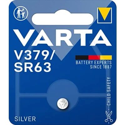 Abbildung von VARTA Batterien V379/SR63 Knopfzelle, 1 Stück, Silver Coin, 1,55V, kindersichere Verpackung, für elektronische Kleingeräte Uhren, Autoschlüssel, Fernbedienungen, Waagen