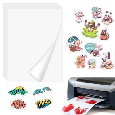 Abbildung von ADERTOS 15 Stk A4 Selbstklebende Folien Bedrucken Klebefolien Druckerpapier Wasserfest Bedruckbar Vinylfolie Inkjet Vnyl Aufkleber Sticker Papier Drucker Etikette für Tintenstrahldrucker Laserdrucker
