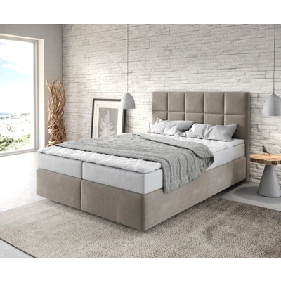 Abbildung von Boxspringbett Dream Fine 140x200 cm Mikrofaser Beige mit Matratze und Topper