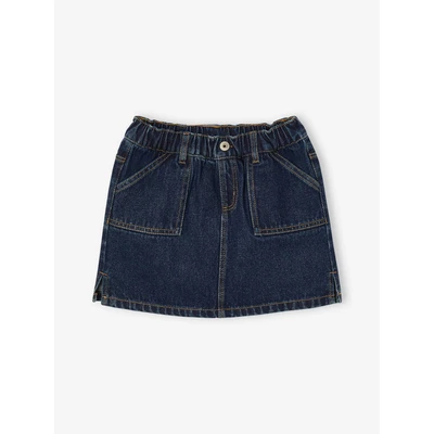 Abbildung von Vertbaudet Basic Jeansrock für Kinder, Größe: 116, Dunkelblau