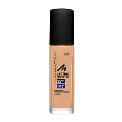 Abbildung von Manhattan Cosmetics Lasting Perfection Foundation Foundation, Damen, Größe: 30 ml, Rose vanilla