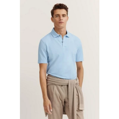 Abbildung von bugatti Poloshirt, Herren, Größe: Large, Hellblau