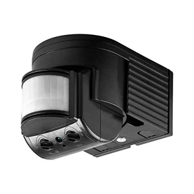 Abbildung von Goobay Bewegungsmelder Außenbereich Infrarot Melder mit 180 Grad PIR Sensor, (300 W / Schraubklemmen), 12m Reichweite, Aufputz Wandmontage, Schwarz