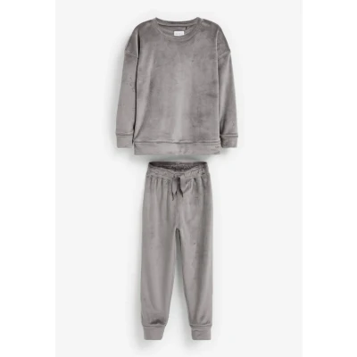 Abbildung von Next Velour Set Nachtwäsche für Kinder, Größe: 140, Grey