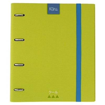 Abbildung von Grafoplás 88102120 carpeta Ringe Schlitzstanzung A4 Kuru mit Umschlag transparent, 4 Fächern und 100 Blatt 90 g, grün, extra weich