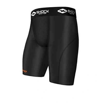 Abbildung von ShockDoctor Herren Tiefschutz Kompressions Short Tasche ohne Cup, Black, M