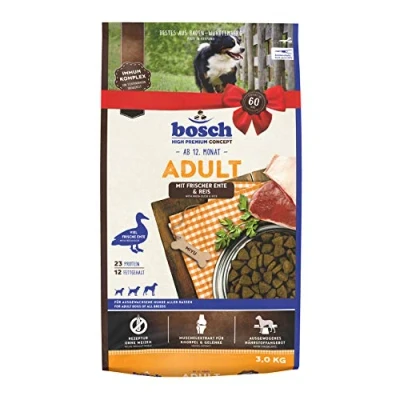 Abbildung von bosch HPC Adult mit Ente &amp; Reis Hundetrockenfutter für ausgewachsene Hunde aller Rassen 1 x 3 kg
