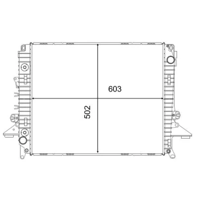 Abbildung von MAHLE ORIGINAL CR 2577 000S Kühler, Motorkühlung 603 502 42 Kühlrippen gelötet LAND ROVER: Discovery 4, Range Rover Sport