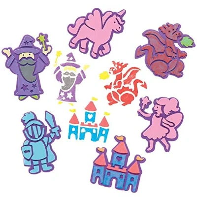 Abbildung von Baker Ross FE537 Märchen Schaumstoff Stempel Set 10er Pack, Bastel für Kinder, Bastelset Kinder