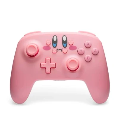 Abbildung von PowerA Kabelloser Controller für Nintendo Switch Vollstopf Kirby, Rosa OLED Modell, Lite, Gamepad, Controller, Bluetooth Bewegungssteuerung, offiziell lizenziert
