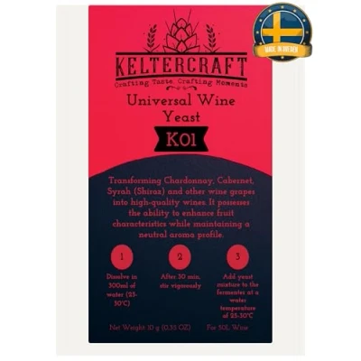 Abbildung von Keltercraft K01 Weinhefe [10g: Für 50L Portwein oder Weißwein] Trockenhefe Nährhefe Bordeaux Mache deinen eigenen Wein!