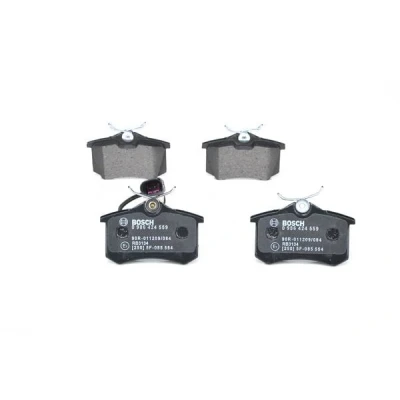 Abbildung von BOSCH 0 986 424 559 Bremsbelagsatz Low Metallic mit integriertem Verschleißsensor Montageanleitung, Anti Quietsch Blech