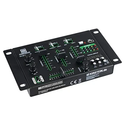 Abbildung von Pronomic DJ Controller DX 26 USB MKII Mixer 3 Kanal Mischer mit Cue Funktion, (Talkover Funktion), MP3 Player 2x Line/Phono Mikrofonanschluss