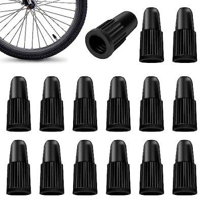 Abbildung von Fahrrad Presta Ventilkappe, 15 Stück Schwarz Ventil Kappen Französisches Reifenventil Staubschutzkappen Luftventilkappe Fahrradreifen für Rennrad Mountainbike Ventildeckel
