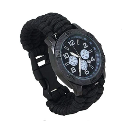 Abbildung von Mil Tec Unisex Erwachsene Paracord Uhr, Schwarz, M