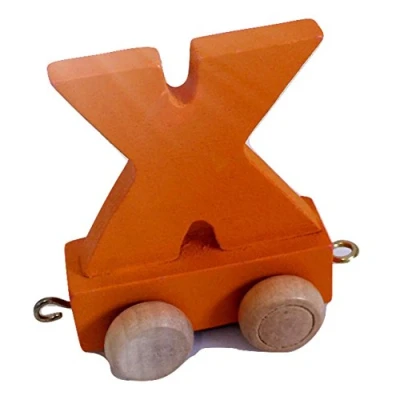 Abbildung von FunWorldToys® Buchstabenzug Bunt Holzeisenbahn Namenszug aus Holz (Buchstabe X)