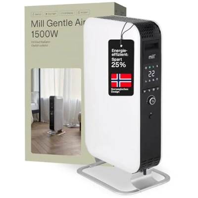 Abbildung von Mill AB H1500DN, Öl Heizlüfter, Öl, Indoor, Flur, Weiß, Aluminium