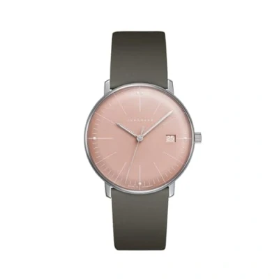 Abbildung von Junghans 47/4555.02 max bill Damenuhr mit Lederband Grau/Rosa