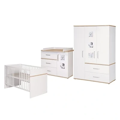 Abbildung von roba Kinderzimmerset, Weiss, Bett:81x76x143, Ko.:102x117x78, Sch.:193x135x55 cm