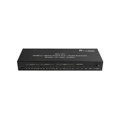 Abbildung von FeinTech VMS14201 HDMI 2.1 Matrix Switch 4x2 Umschalter 4K 120Hz 8K Ultra HD 4 in 2 Out Audio Extractror ARC Toslink SPDIF Downscaler für Xbox PS5 TV Monitor HDR VRR 40Gbps