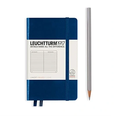 Abbildung von LEUCHTTURM1917 342918 Notizbuch Pocket (A6), Hardcover, 187 nummerierte Seiten, Marine, liniert