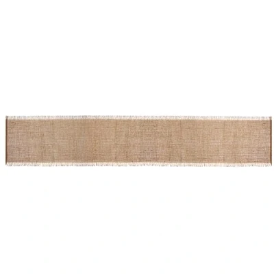 Abbildung von Mikasa Jutetischläufer, Beige Tischläufer für entspanntes Dinieren, 230 x 33cm Schützende Tischdecke mit ausgefranster Verzierung