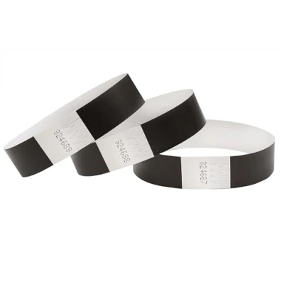 Abbildung von CINTAPUNTO Einlassbändchen Papier Eintrittsbänder Party/Festival/Club Bändchen Einlass und Eintritt Armband für Veranstaltungen Party Bänder, Club Armbänder 500 Stück schwarz