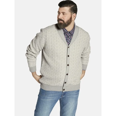 Abbildung von Charles Colby DUKE Osian Strickjacke, Herren, Größe: Large, Hellgrau gemustert